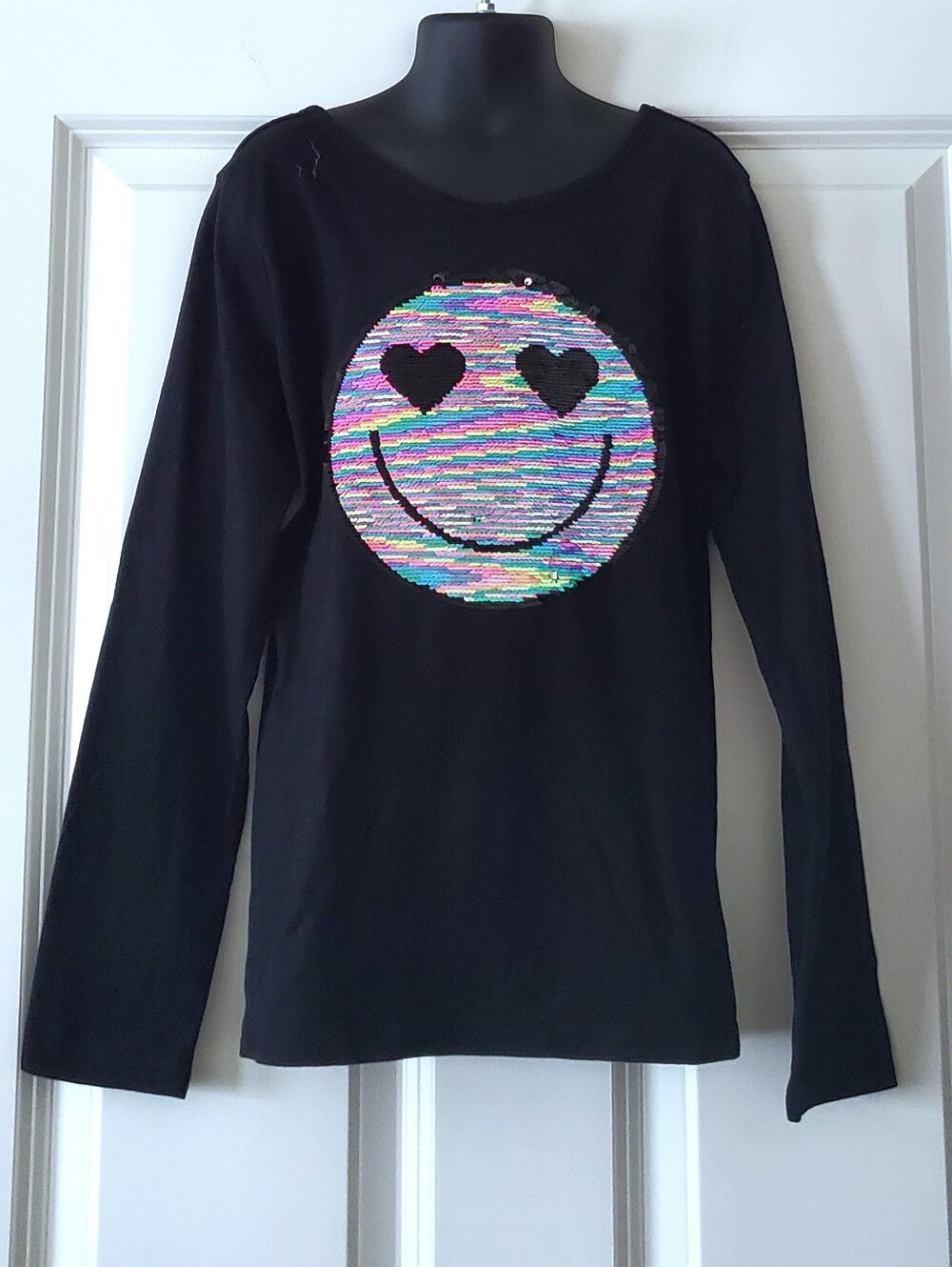 Children's Place Girls Flip Sequin Long Sleeve Top